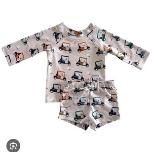 NWT SPEARMINT Love golf cart rashguard trunk set